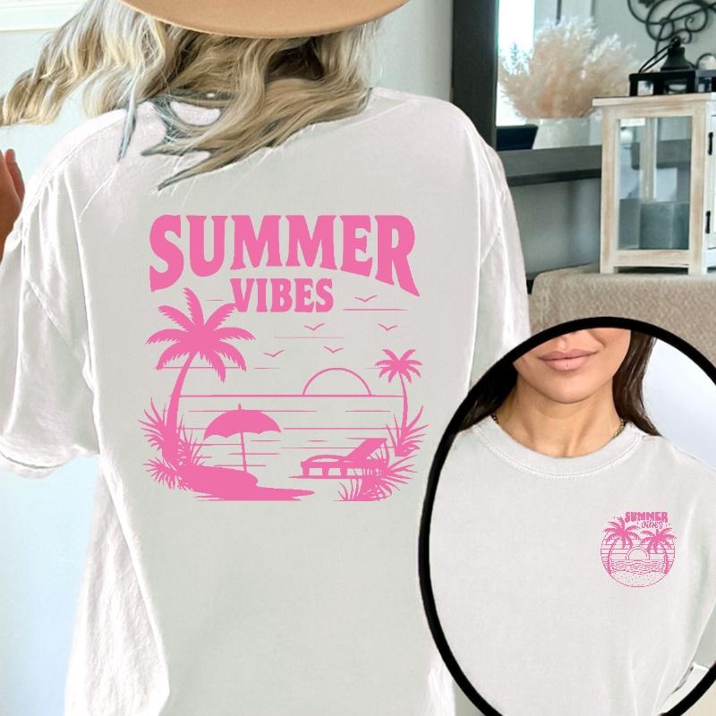 Energetic Summer Themed Slogan Beach Silhouette - Adult & Kids T-Shirts, Sweatshirts & Hoodies apparel design preview 1