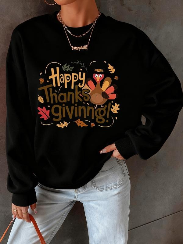 Thanksgiving Round Neck Turkey Print Casual Fitted - Adult & Kids T-Shirts, Sweatshirts & Hoodies apparel design preview 1