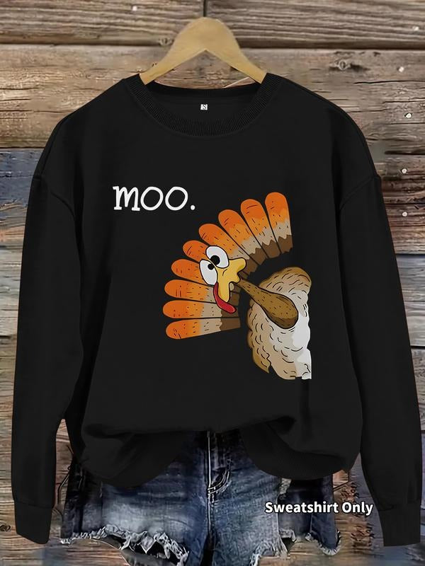 Thanksgiving Turkey Print Soft Round Neck Casual - Adult & Kids T-Shirts, Sweatshirts & Hoodies apparel design preview 1