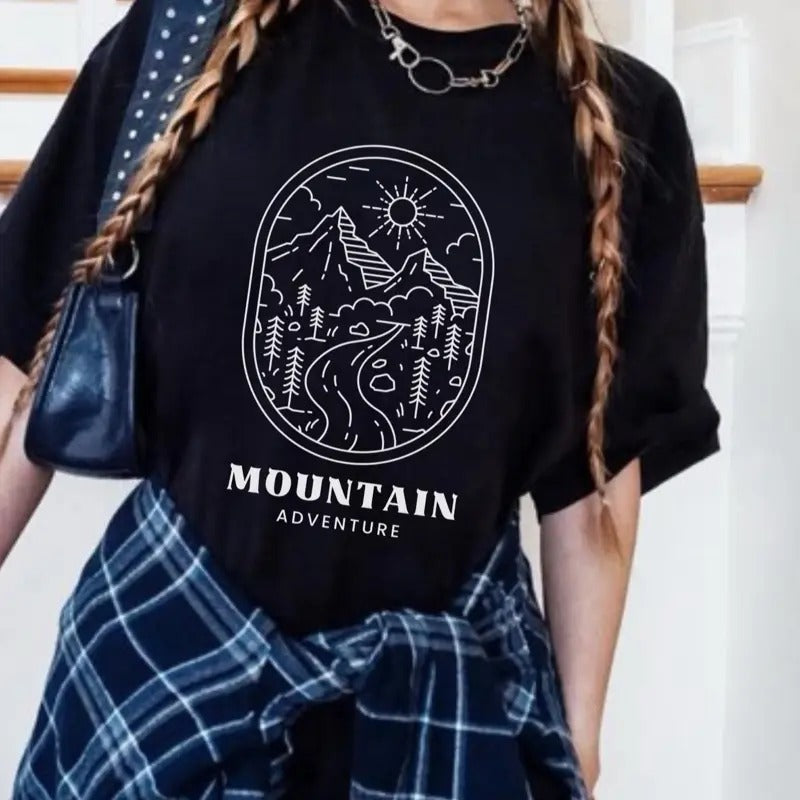 Mountains Minimalist Short Sleeve Casual Cotton Sun - Adult & Kids T-Shirts, Sweatshirts & Hoodies apparel design preview 1