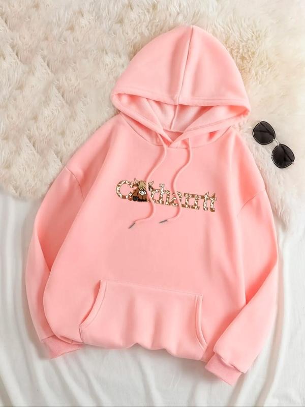 Thermal Lined Cartoon Print Drop Shoulder Drawstring - Adult & Kids T-Shirts, Sweatshirts & Hoodies apparel design preview 1