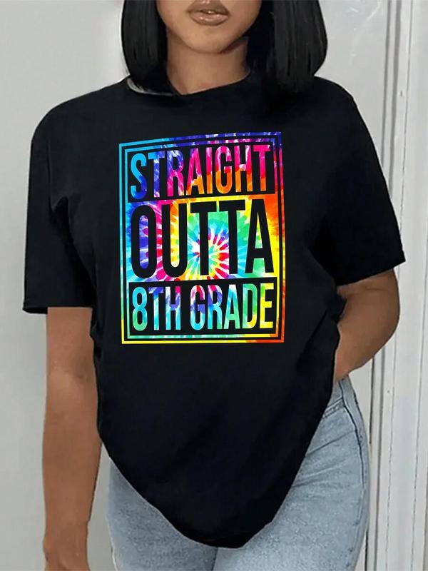 Tie Dye Letter Print Round Neck Vintage Casual Short - Adult & Kids T-Shirts, Sweatshirts & Hoodies apparel design preview 1