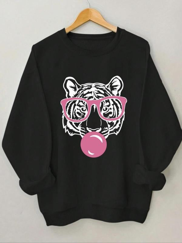 Tiger Print Round Neck Casual Crew Daily Outdoor Fall - Adult & Kids T-Shirts, Sweatshirts & Hoodies apparel design preview 1
