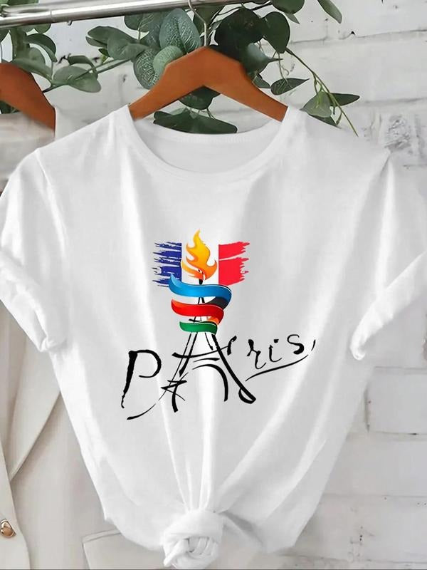 Torch Letter Print Round Neck Casual Short Sleeve - Adult & Kids T-Shirts, Sweatshirts & Hoodies apparel design preview 1