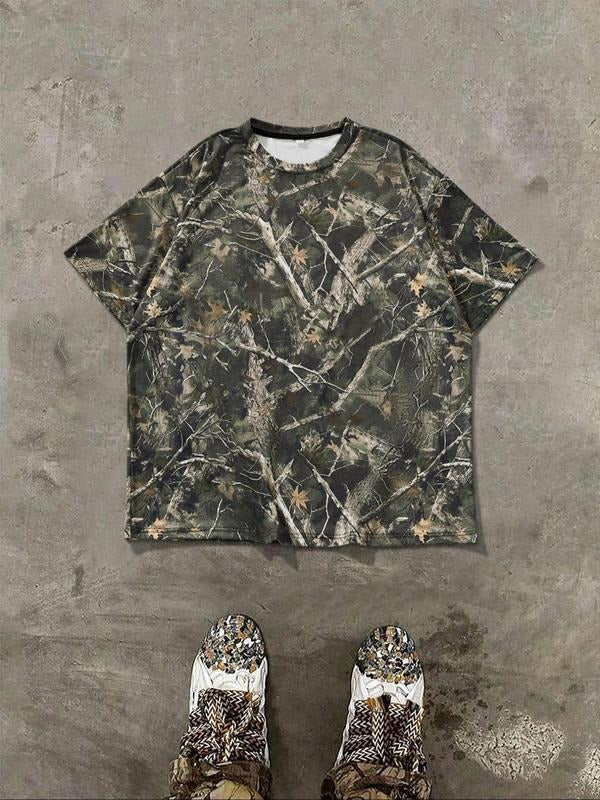 Tree Camo Print Round Neck Casual Short Sleeve Crew - Adult & Kids T-Shirts, Sweatshirts & Hoodies apparel design preview 1