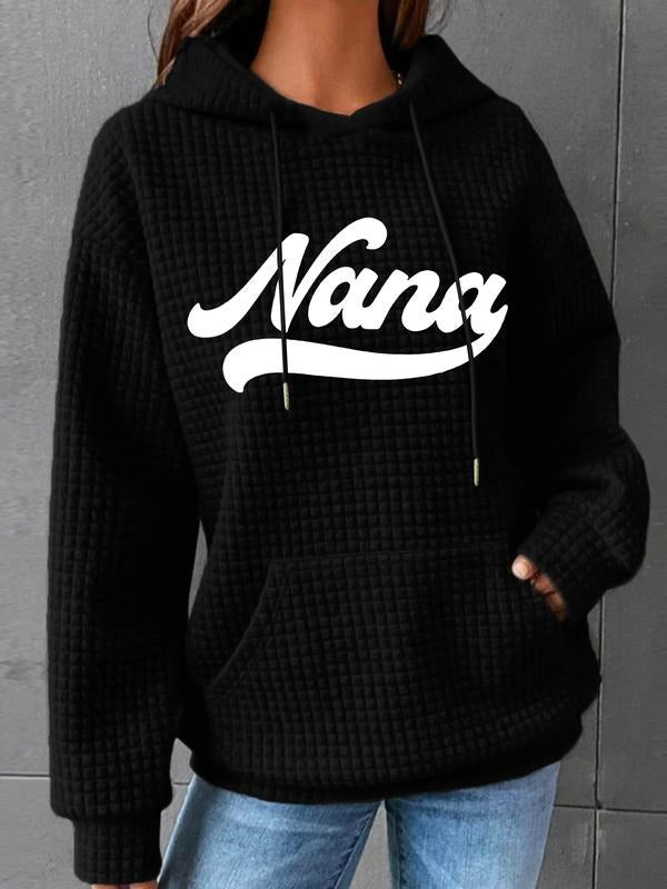 Hooded Nana Print Pocket Fall Winter Casual Top - Adult & Kids T-Shirts, Sweatshirts & Hoodies apparel design preview 1