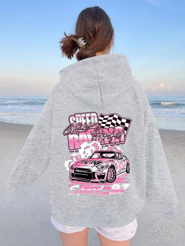 Hooded Cool Car Print Pocket Washable Casual Top Fall - Adult & Kids T-Shirts, Sweatshirts & Hoodies apparel design preview 1