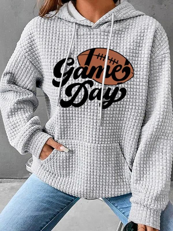 Hooded Football Letter Print Pocket Fall Winter - Adult & Kids T-Shirts, Sweatshirts & Hoodies apparel design preview 1