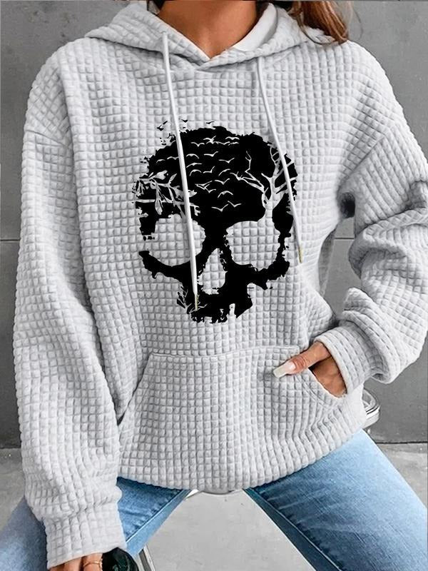 Hooded Skull Bird Print Pocket Fall Winter Casual Top - Adult & Kids T-Shirts, Sweatshirts & Hoodies apparel design preview 1