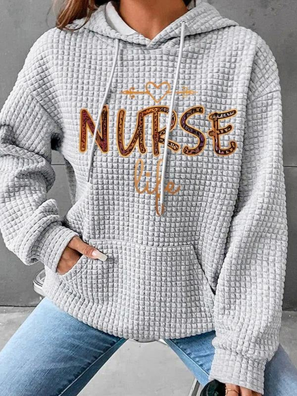 Hooded Nurse Life Letter Print Pocket Fall Winter - Adult & Kids T-Shirts, Sweatshirts & Hoodies apparel design preview 1