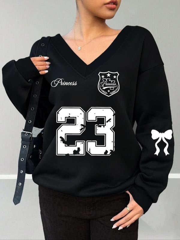 V Neck Casual Loose Fit Butterfly Knot Fall Winter - Adult & Kids T-Shirts, Sweatshirts & Hoodies apparel design preview 1