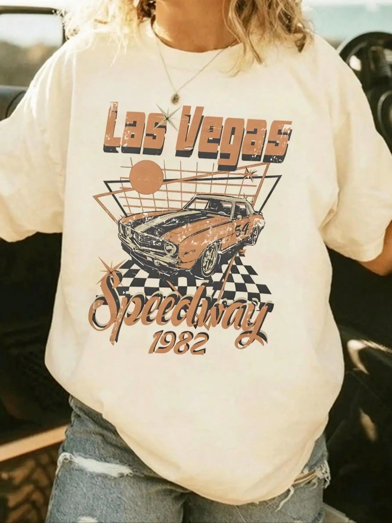 Vintage Car Letter Print Drop Shoulder Casual Half - Adult & Kids T-Shirts, Sweatshirts & Hoodies apparel design preview 1