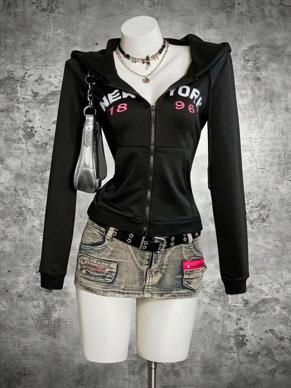Vintage Casual Zip Loose Fit New York Letter Print - Adult & Kids T-Shirts, Sweatshirts & Hoodies apparel design preview 1