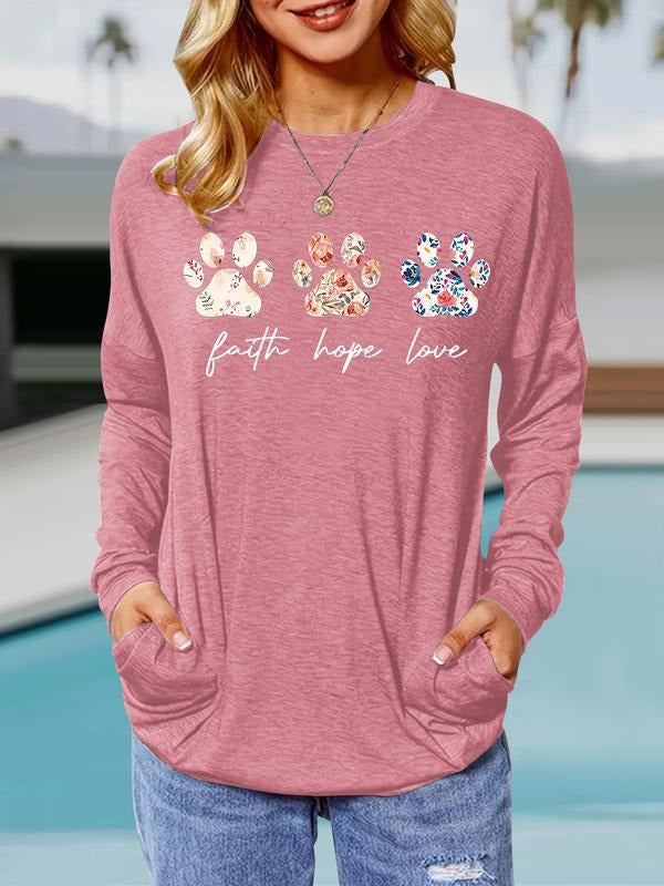 Vintage Floral Dog Print Round Neck Casual Loose Fit - Adult & Kids T-Shirts, Sweatshirts & Hoodies apparel design preview 1