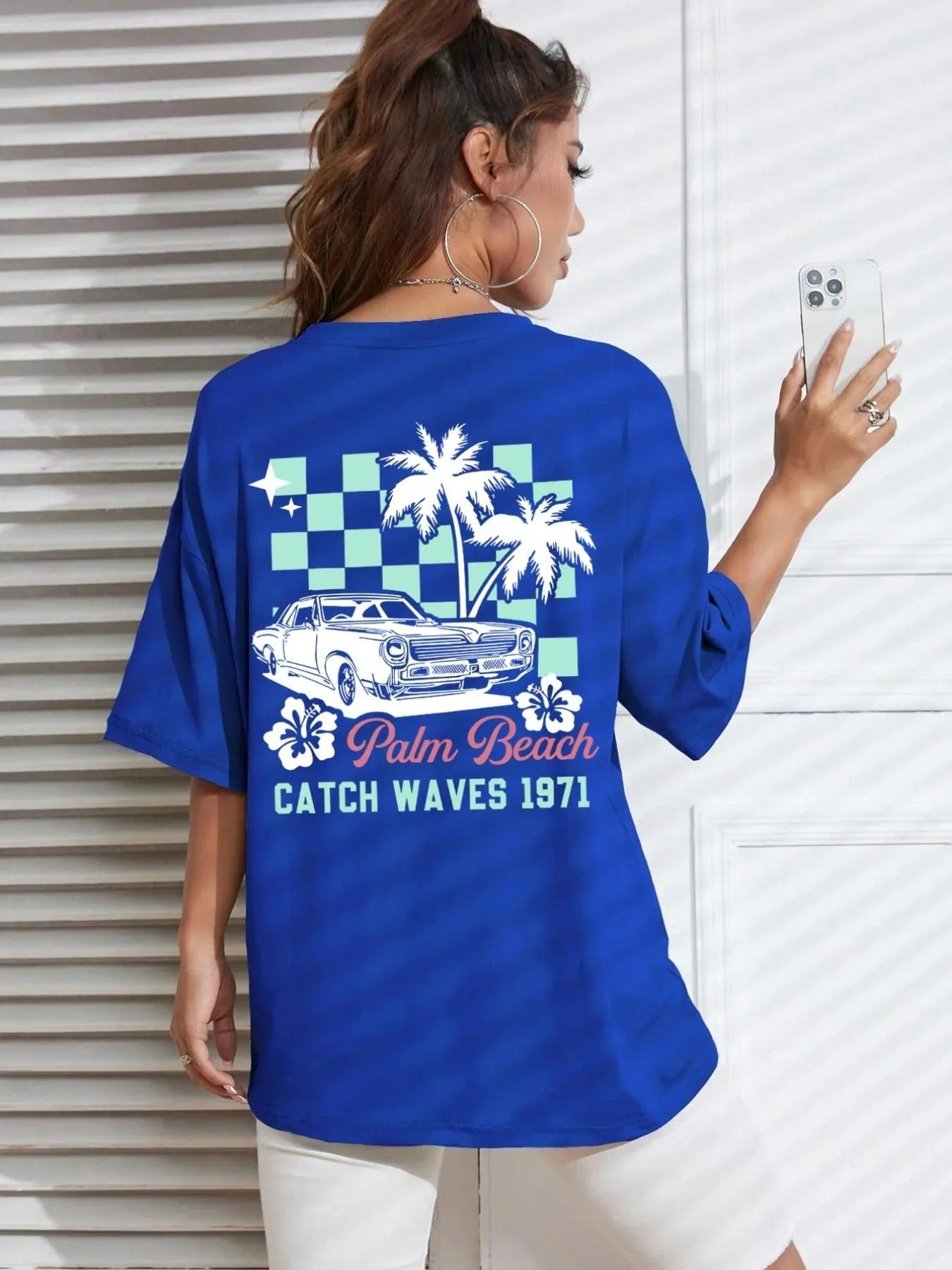 Vintage Letter Palm Tree Print Round Neck Casual Crew - Adult & Kids T-Shirts, Sweatshirts & Hoodies apparel design preview 1
