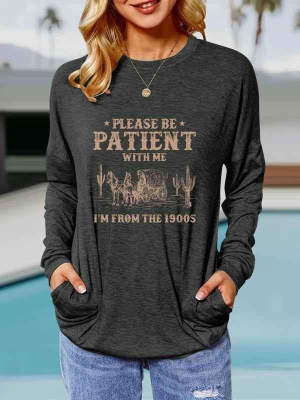 Vintage Western Print Top Loose Fitting Casual - Adult & Kids T-Shirts, Sweatshirts & Hoodies apparel design preview 1