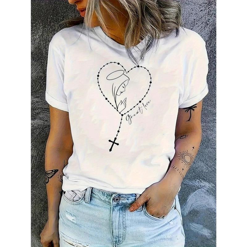 White Cotton Angel Wings Heart Guardian Print Relaxed - Adult & Kids T-Shirts, Sweatshirts & Hoodies apparel design preview 1