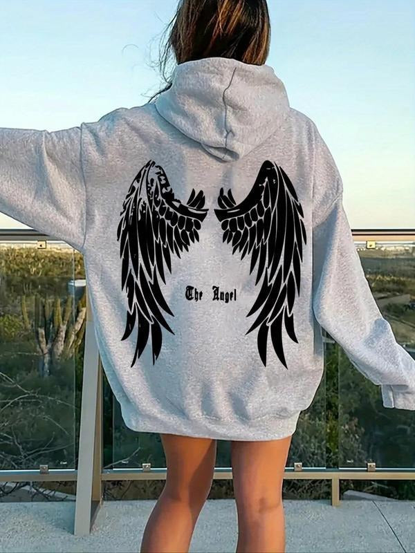 Wing Print Casual Hooded Fall Winter Clothes Daily - Adult & Kids T-Shirts, Sweatshirts & Hoodies apparel design preview 1