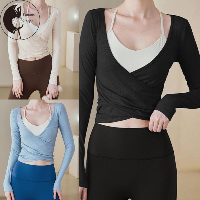 Workout Tops Deep V Neck Wrap Front Yoga Breathable - Adult & Kids T-Shirts, Sweatshirts & Hoodies apparel design preview 1