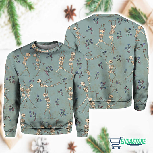 Women’s Skull Dance Macabre Print Round Neck Sweatshirt 3D Sweater - Gift Idea product image 2