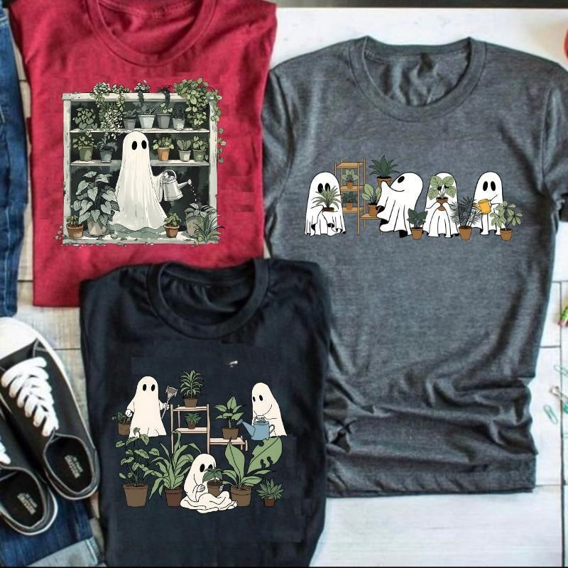 Ghost Plant Lover Halloween Mom Cute Fall Flowers - Adult & Kids T-Shirts, Sweatshirts & Hoodies apparel design preview 1