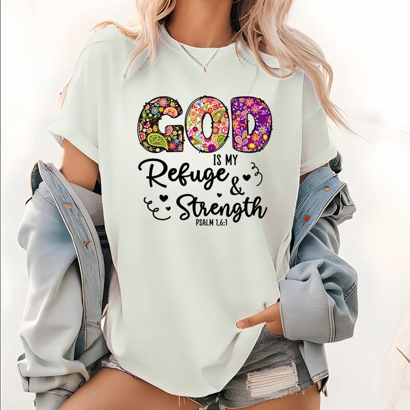 Print Christian God Is My Refuge Strength Church - Adult & Kids T-Shirts, Sweatshirts & Hoodies apparel design preview 1