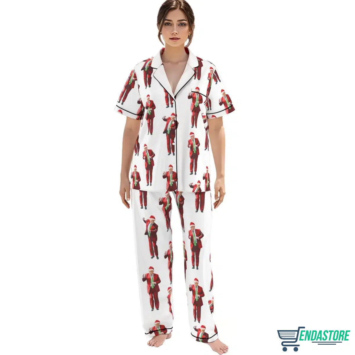 Womens Trump Santa Dancing Christmas Pajama Set 3D Christmas Sweater - Holiday Gift product image 2