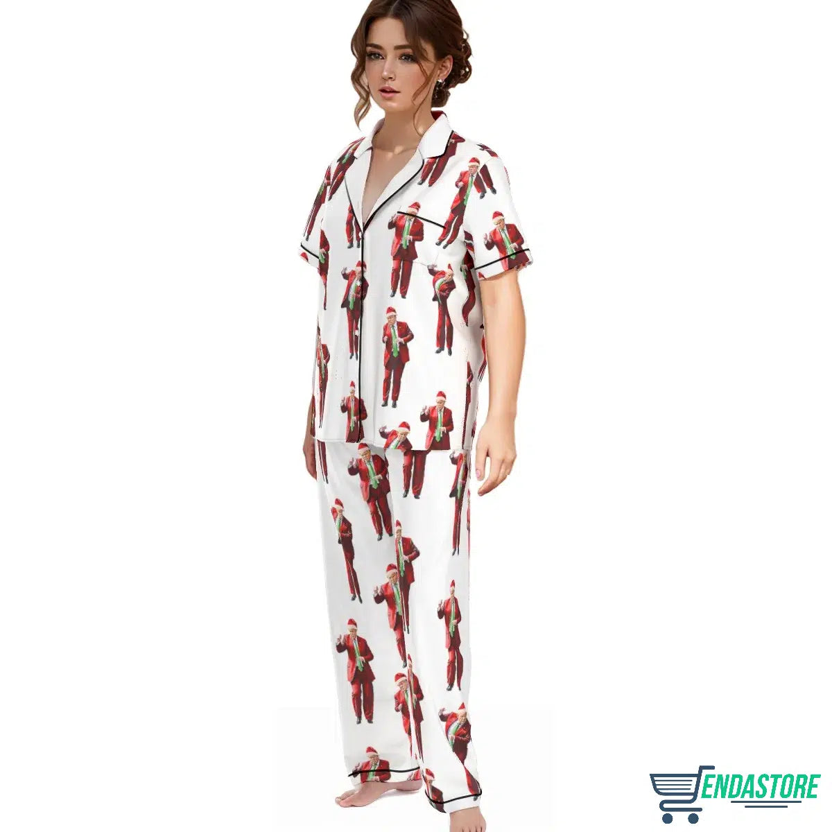 Womens Trump Santa Dancing Christmas Pajama Set 3D Christmas Sweater - Holiday Gift product image 3
