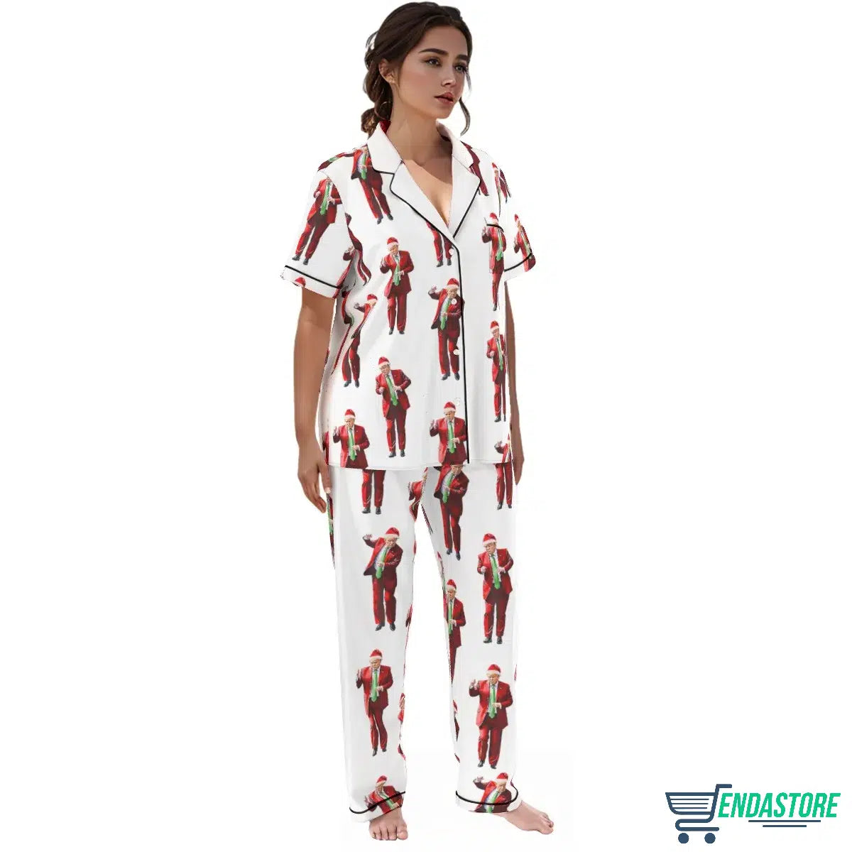 Womens Trump Santa Dancing Christmas Pajama Set 3D Christmas Sweater - Holiday Gift product image 4