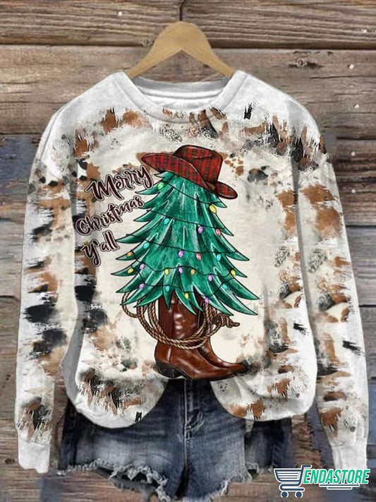Women’s Western Christmas Print Casual Sweatshirt 3D Christmas Sweater - Holiday Gift product image