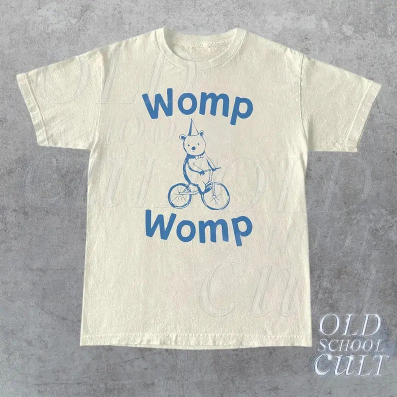 Womp Retro Sillyy Bear Meme Relaxed Cotton Funny - Adult & Kids T-Shirts, Sweatshirts & Hoodies apparel design preview 1