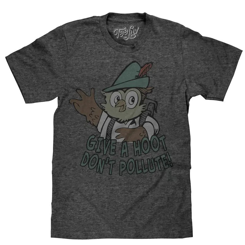 Woodsy Owl Give Hoot Don'T Pollute Gray - Adult & Kids T-Shirts, Sweatshirts & Hoodies apparel design preview 1