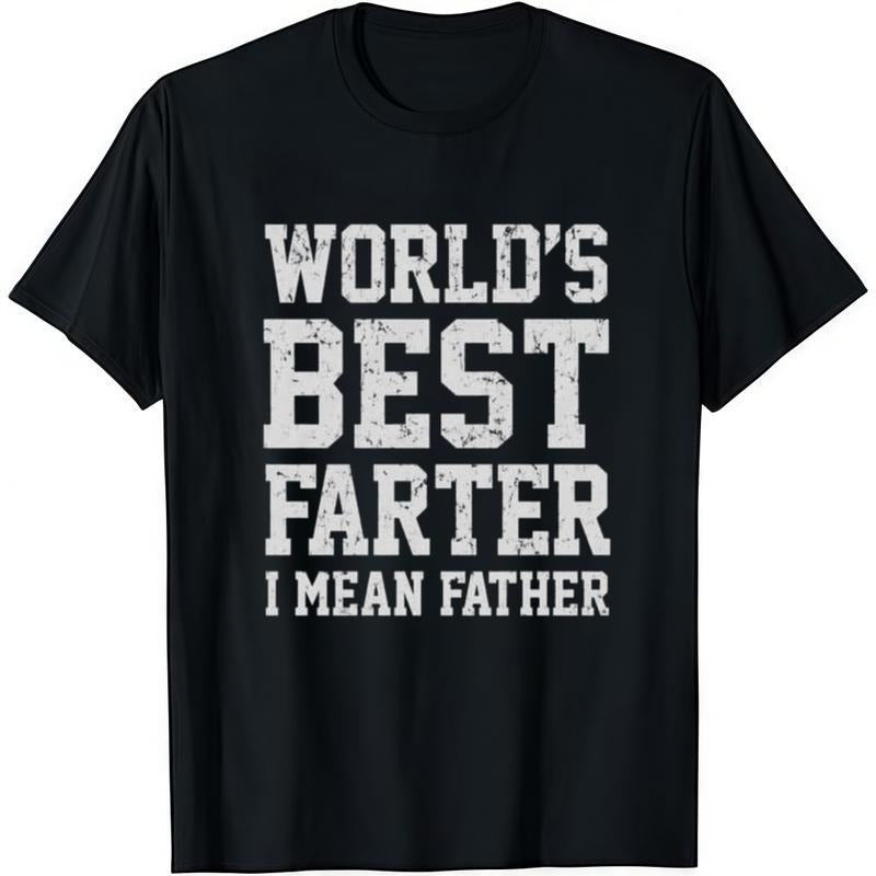 World Best Farter I Mean Father Cotton Crew Neck - Adult & Kids T-Shirts, Sweatshirts & Hoodies apparel design preview 1