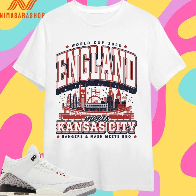 World Cup 2026 England Meets Kansas City Bangers And - Adult & Kids T-Shirts, Sweatshirts & Hoodies apparel design preview 1