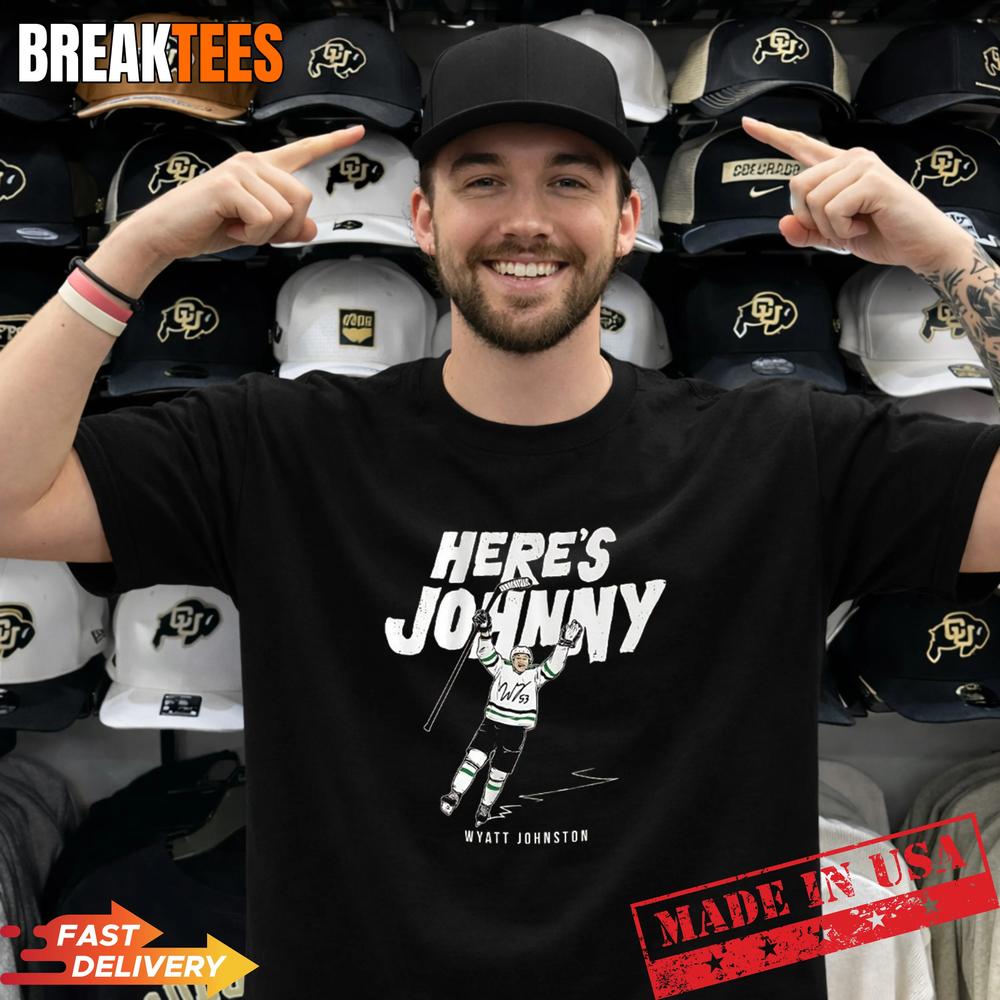 Wyatt Johnston Here's Johnny Hockey signature - Adult & Kids T-Shirts, Sweatshirts & Hoodies apparel design preview 1