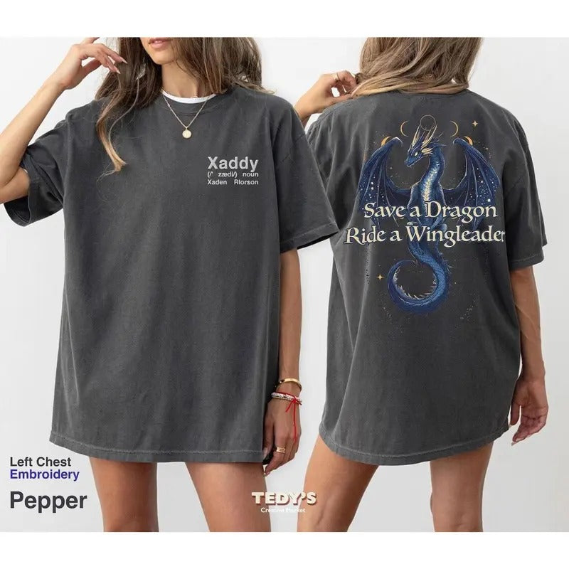 X@Ddy Xaden Riorson Save Dragon Ride Wingleader - Adult & Kids T-Shirts, Sweatshirts & Hoodies apparel design preview 1