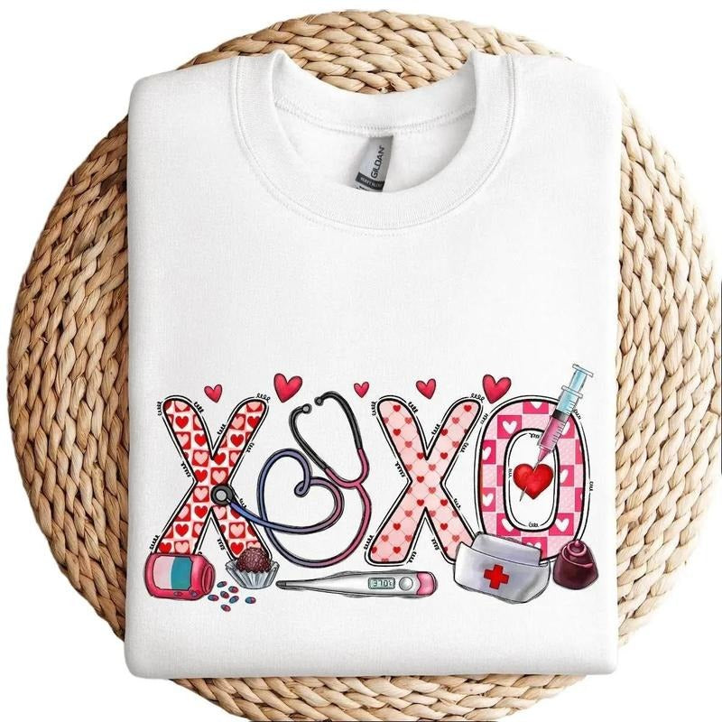 XOXO Nurse - Adult & Kids T-Shirts, Sweatshirts & Hoodies apparel design preview 1