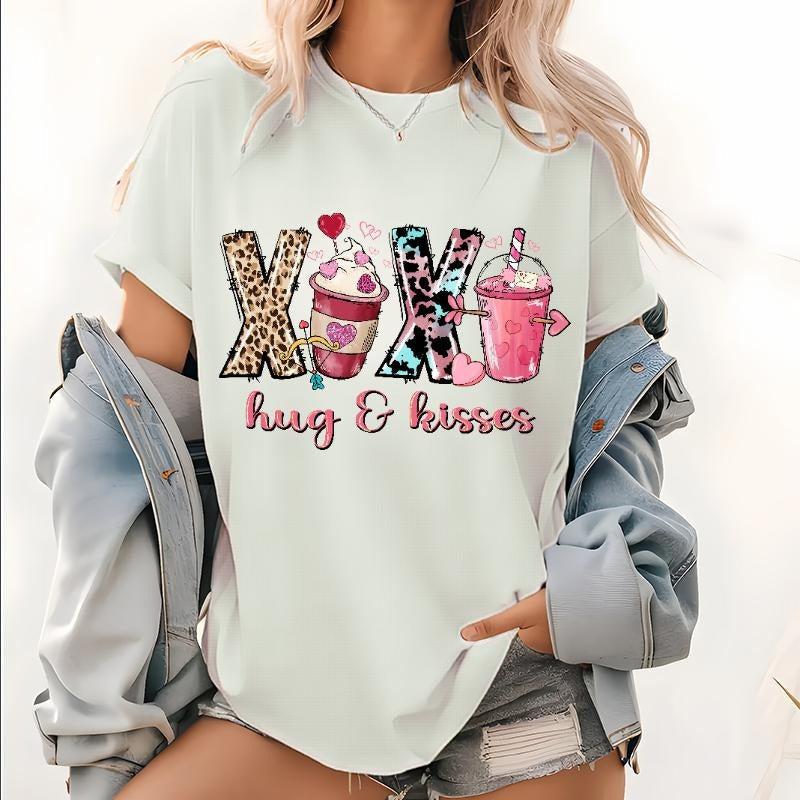 XOXO Valentine Pattern Tops Love Cute Coffee Lover - Adult & Kids T-Shirts, Sweatshirts & Hoodies apparel design preview 1