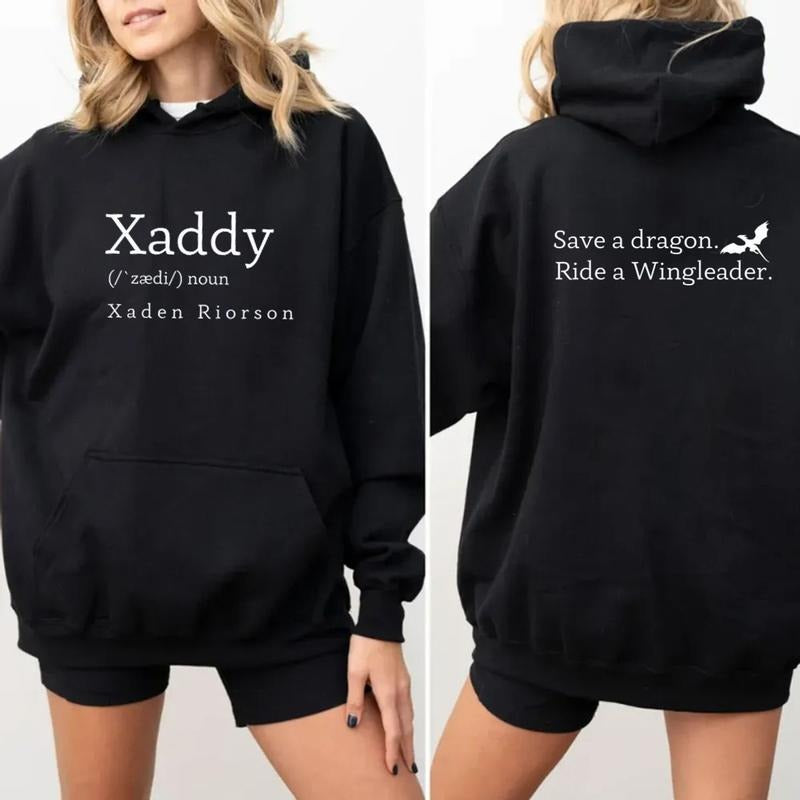 Xaddy Save Dragon 2 Sides Xaden Fourth Wing Basgiath - Adult & Kids T-Shirts, Sweatshirts & Hoodies apparel design preview 1