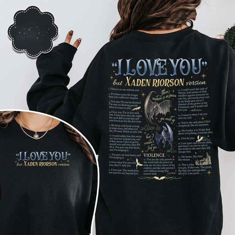 Xaden Riorson Quote I Love You Book Quotes Fourth - Adult & Kids T-Shirts, Sweatshirts & Hoodies apparel design preview 1