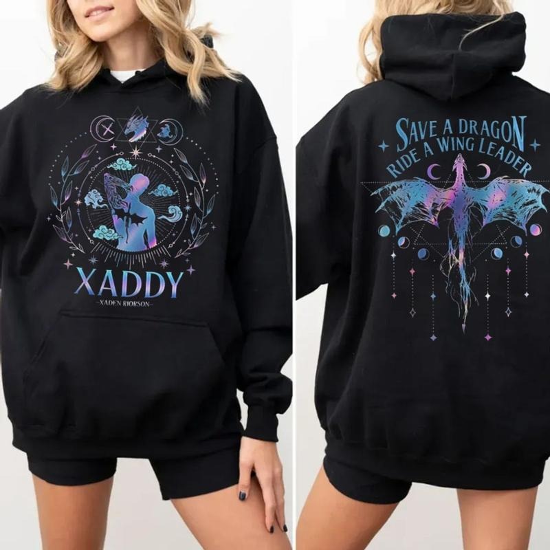 Xaden Riorson 2 Sides Xaddy Fourth Wing Fan Onyx - Adult & Kids T-Shirts, Sweatshirts & Hoodies apparel design preview 1