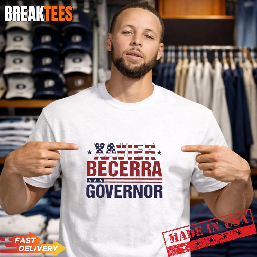 Xavier Becerra Governor California 2026 American flag - Adult & Kids T-Shirts, Sweatshirts & Hoodies apparel design preview 1