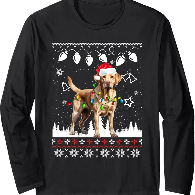 Xmas Ugly Lights Labrador Retriever Dog - Adult & Kids T-Shirts, Sweatshirts & Hoodies apparel design preview 1