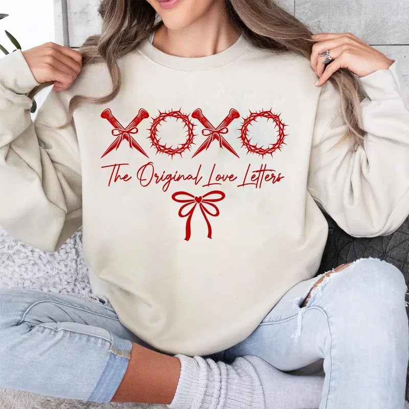 Xoxo Original Love Letters Christian Valentines - Adult & Kids T-Shirts, Sweatshirts & Hoodies apparel design preview 1