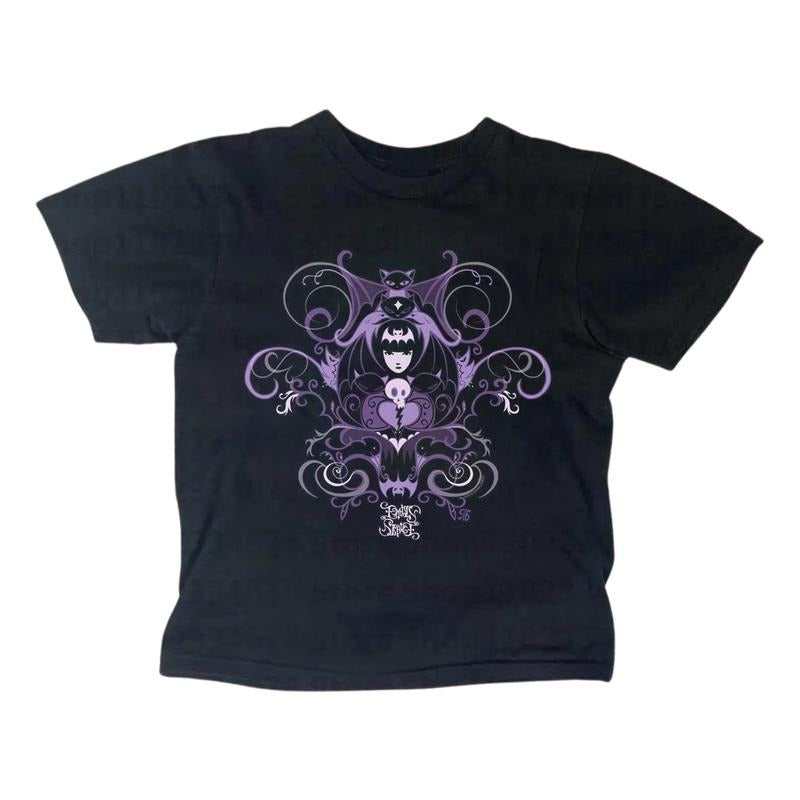 Y2K Gothic Emo Girl Top Baby Streetwear Grunge 2000s - Adult & Kids T-Shirts, Sweatshirts & Hoodies apparel design preview 1