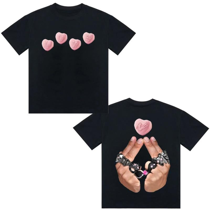 Y2K Hand Sign Love Cotton Top Streetwear - Adult & Kids T-Shirts, Sweatshirts & Hoodies apparel design preview 1