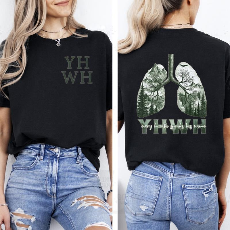 YHWH Every Breath Speaks His Name Pure Cotton Fabric - Adult & Kids T-Shirts, Sweatshirts & Hoodies apparel design preview 1
