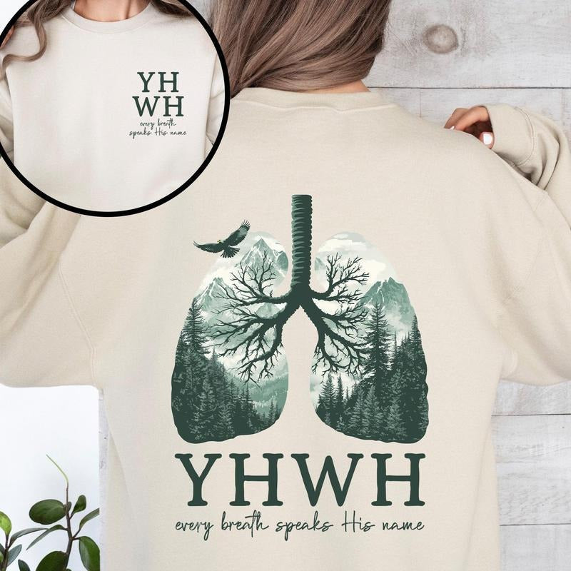 YHWH Lungs Christian Front Back Yahweh Every Breath - Adult & Kids T-Shirts, Sweatshirts & Hoodies apparel design preview 1