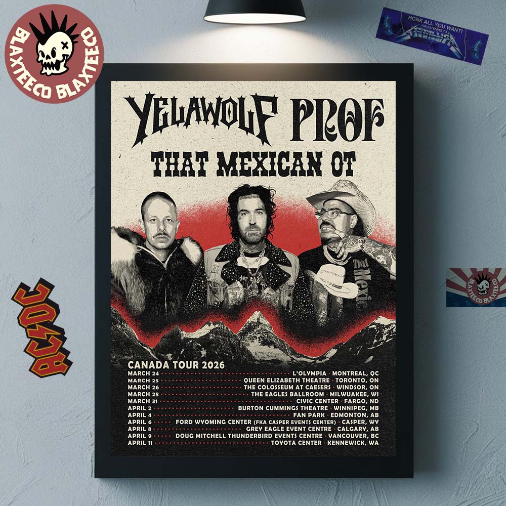 Yelawolf With Prof And That Mexican OT Canada Tour - Adult & Kids T-Shirts, Sweatshirts & Hoodies apparel design preview 1