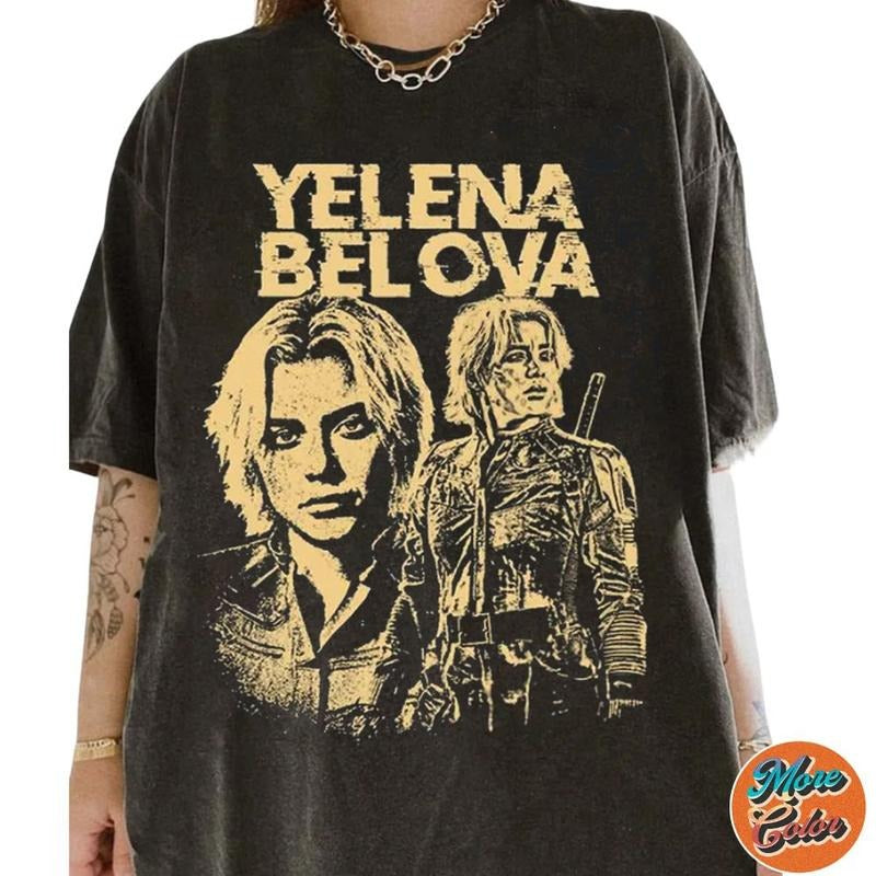 Yelena Belova Vintage Black Widow Thunderbolts Movie - Adult & Kids T-Shirts, Sweatshirts & Hoodies apparel design preview 1